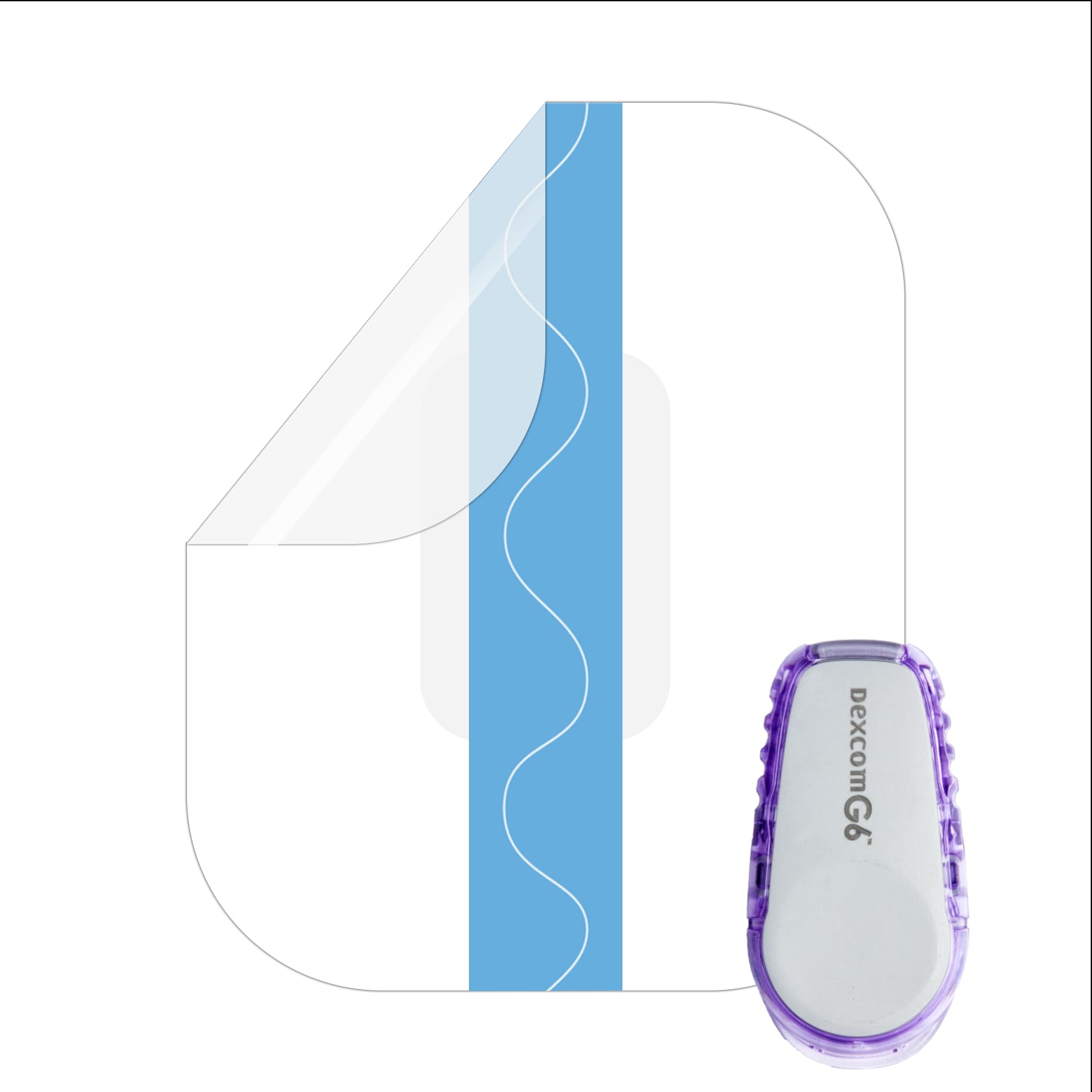 Dexcom G6 Adhesive Patches Full Coverage (50-Pack Waterproof & Sweatproof Adhesive- Sensor is NOT Included.Tape and Bandage, Adhesive (for dexcom g6, 50 Pcs)