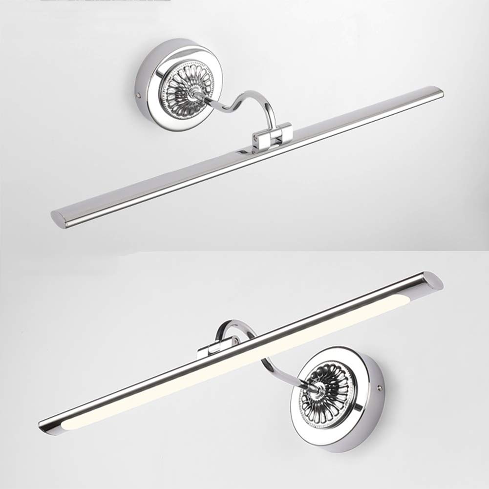 Modernos LED luces para tocador de baño, cromo impermeable anti-niebla, lámparas de pared de acero inoxidable de acrílico natural de los faros de luz de espejo,12W