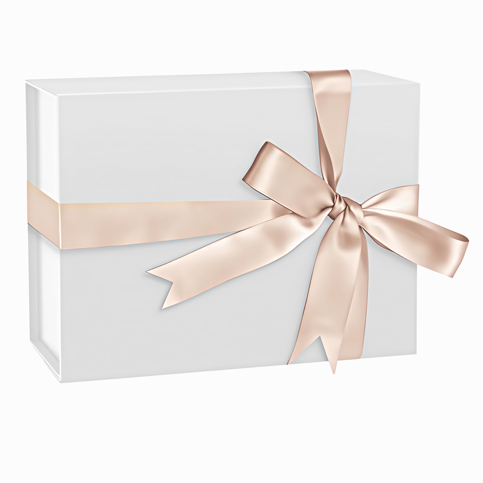 NOVELTYBOXUSA Białe pudełka prezentowe z pokrywkami, składane pudełko prezentowe z magnetyczną pokrywką, składane pudełko prezentowe z magnetyczną pokrywką (20 x 20 x 10 cm, 1 szt.)