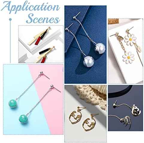UNICRAFTALE 120Pcs 2 Colors Ball Stud Earring Findings 304 Stainless Steel Stud Earrings Ball Post Earrings Ball Earring Components With Loop And Ear Nuts Hypoallergenic Earrings For Earring Making