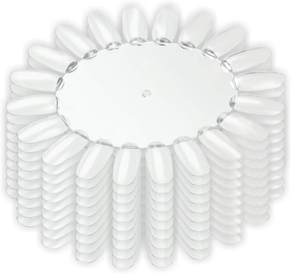 NAILFUNPack of 10 Presentation Display [Colour: Clear Transparent] Colour Wheel Tip Rondelle with 20 Nails for Painting with UV Gel Nail Polish Nail Art