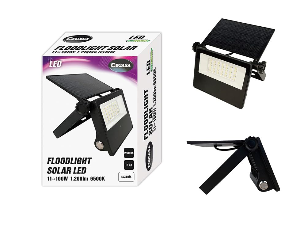 CEGASA FLOODLIGHT SOLAR LED 11W 1200 LM 6500K IP54