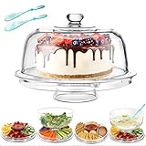 Kuchenplatte mit Deckel kann zum Servieren und Frischhalten von Kuchen verwendet werden. Sie brauchen keinen separaten Tortenständer, Servierplatte order Salatschüssel. Innovatives Design spart Stauraum.