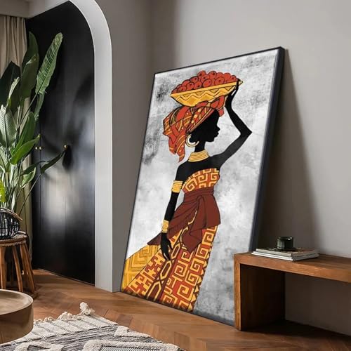 Impression sur toile art abstrait africain triptyque chic peinture ethnique 80x110 - 5