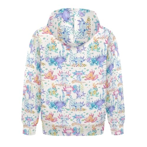 Kawaii Axolotl Cub Youth Hoodie Sweatshirt2