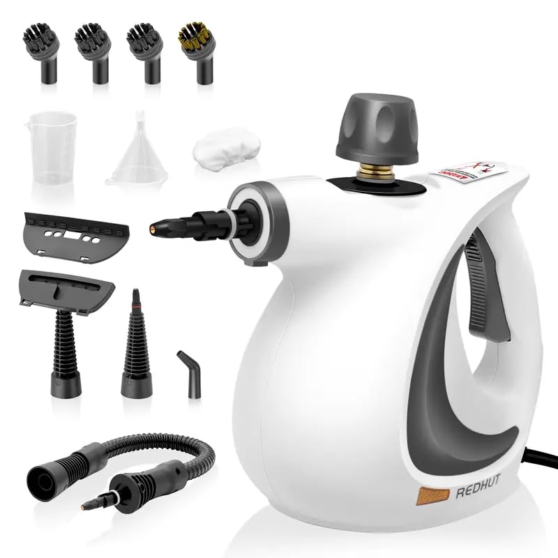 Redhut Steam Cleaner Redhut Pressurised Handheld Steamcleaner Steamcleaners for The Home Multi Purpose for Kitchen Bathroom Upholstery Car Interior (Dark Grey)
