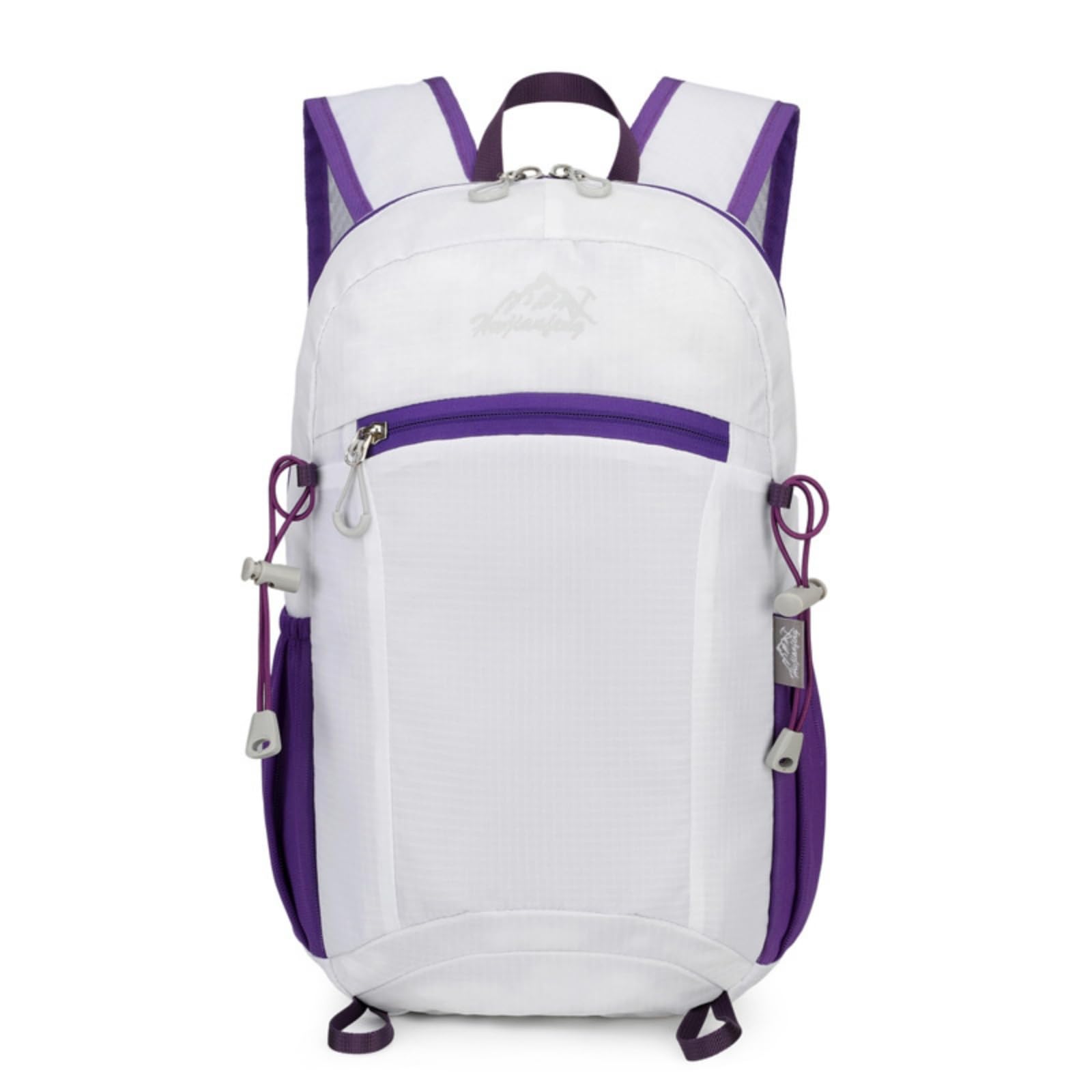 Foldable Waterproof Backpack Side Pockets Lightweight Backpack Front Zip Pocket Packable Daypack Rounded Rectangular for Walking, Cycling, White | Sporting Goods | Outdoor Sports-picture-18
