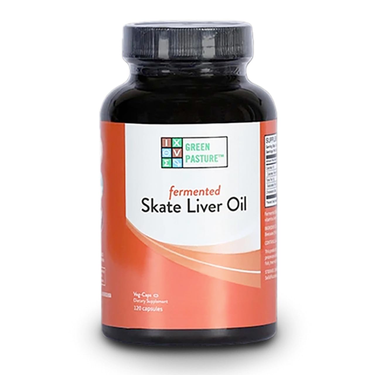 Blue Ice Fermented Skate Liver Oil 120 Caps by Green Pasture Products (English Manual)