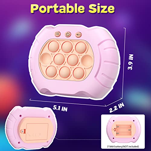 Electronic Pop Light Up Game, Quick Push Bubble Pop Game For Kids, Travel Games Birthday Gifts For 6 7 8 9 10 Year Old, Adults Stress Relief Pop Fidget Sensory Toy Fidget Console(Pink) #TOP28