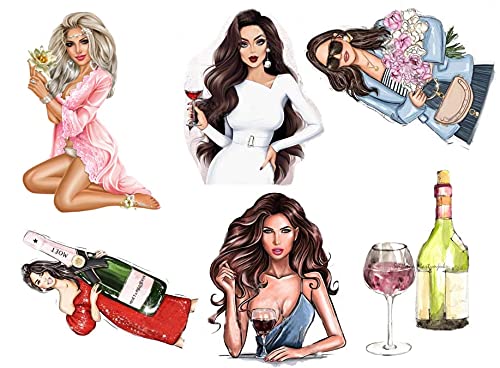 Girl in dress drawing Woman Mom Femme ICING edible pictures cake topper (patter 1), Multicolor