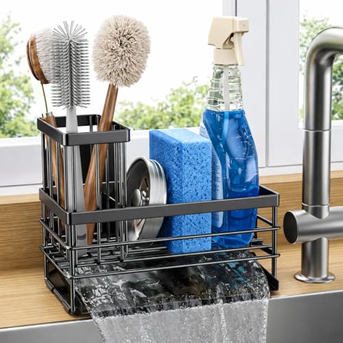 Cisily Sink Caddy Sponge Holder for Kitchen with Brush...