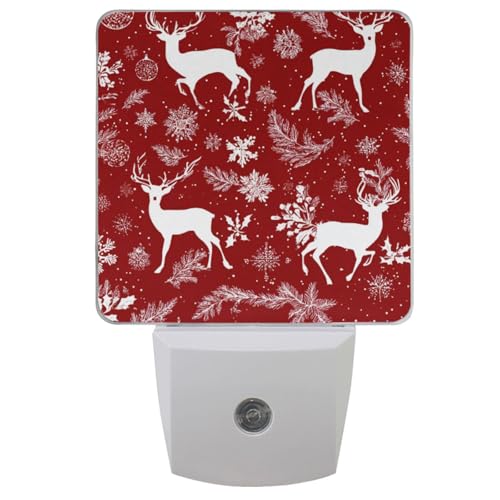 Christmas Balls Deers Night Light Set of 2 Shining...