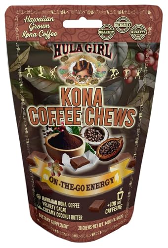 Hula Girl Kona Coffee Chews 140 Grams Pouch Bag