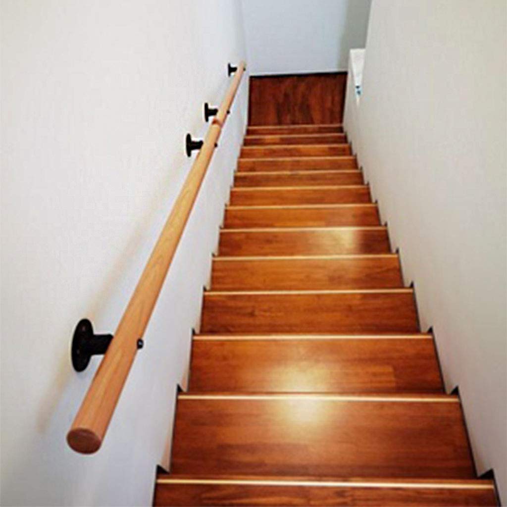 Kit complet rampe escalier bois pour personnes âgées et handicapées