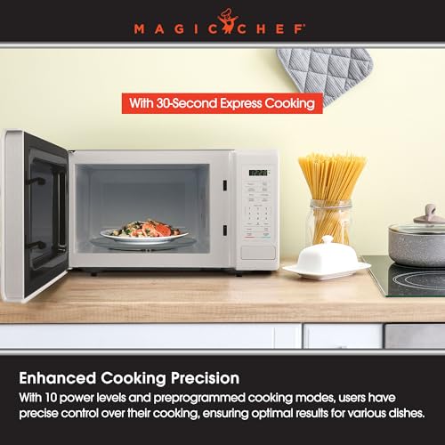 image for Magic Chef 0.9 Cubic Feet 900 Watt Small Stainless Countertop Microwav