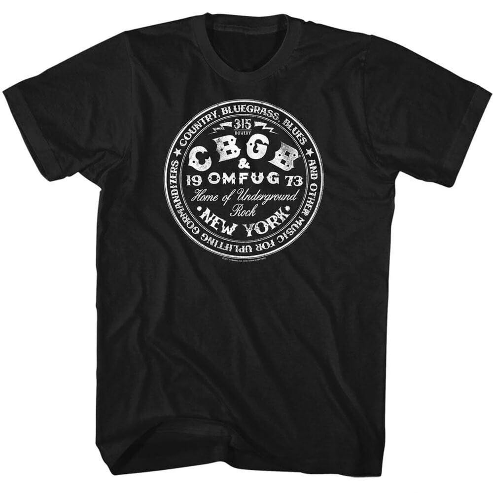 MKCSHCBV CBGB Circle Logo Black Adult T-Shirt Black 3XL
