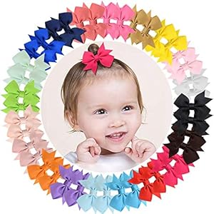 Boboder Kleine haarspeld Grosgrain Ribbon Hair Bow krokodillenklemmen voor pasgeborenen kleine kinderen 20 stuks