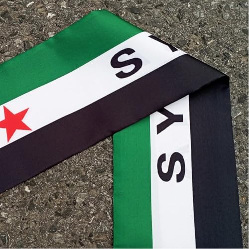 Syria Scarf Syrian Three Star Scarf Banner Double Side Syrian Scarf Shawl Syrian Arab Flag Scarf Banner for Men Women2