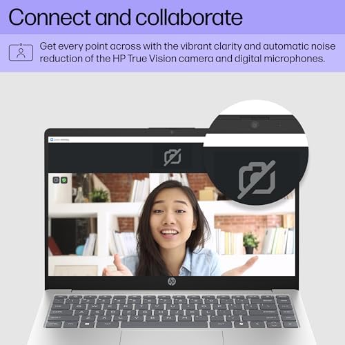 HP 14 inch Laptop, HD Touchscreen Display, AMD Ryzen 5 7520U, 8 GB RAM, 512 GB SSD, AMD Radeon Graphics, Windows 11 Home, Natural Silver, 14-em0499nr