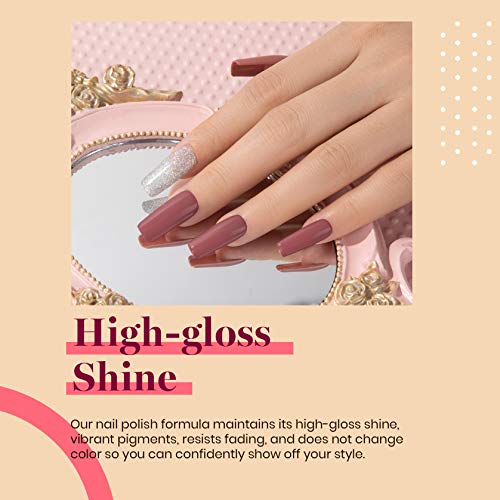 Image of Beetles Mauve Gel Nail Polish - 15ml Dusty Rose Pink Purple Gel Polish, Elegant Neutral UV LED Soak Off UV Nail Color, Long Lasting Glossy for Salon & Home Manicure