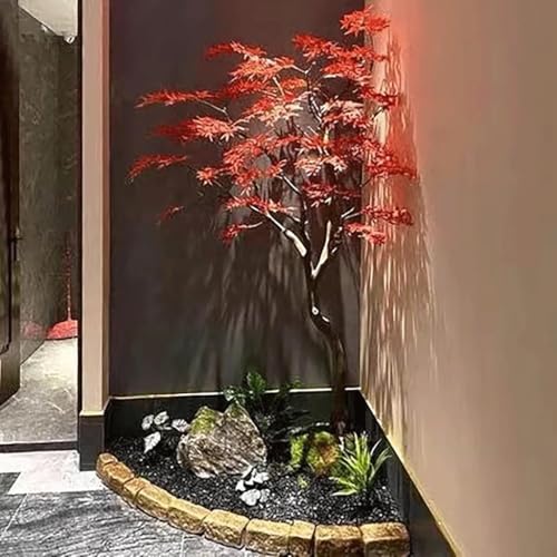Fleur rouge artificielle et érable de simulation pour une maison chaleureuse