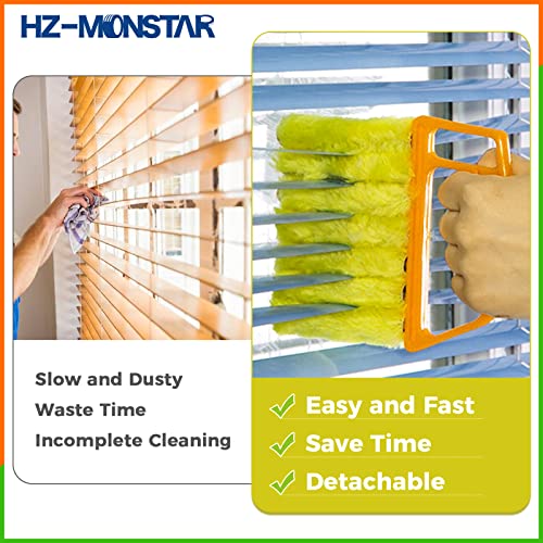Image of 3Pcs Blind Cleaner Duster Tool, 7-Finger Dusting Tool for Window Venetian, Washable Mini Brush, Air Conditioner Handheld Mini Duster Brush for Wood Blinds Dust Dirt