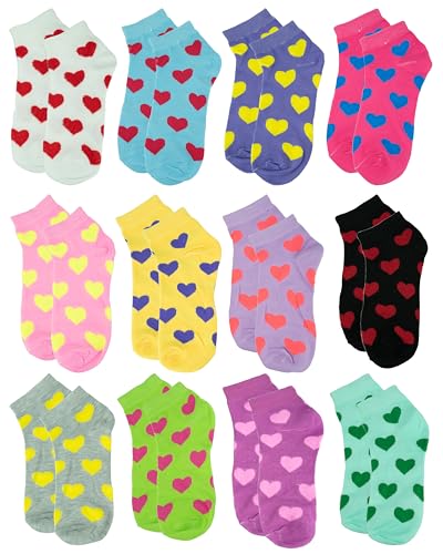 Image of Gelante 12-Pair Women's Ankle Socks, Colorful Comfortable Lightweight Breathable Athletic