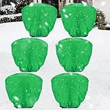 ANPHSIN 6 Pcs 39.3in x 39.3in Plant Covers Freeze Protection - Winter Shrub Plant Protection Bags, Frost Blankets Cloths with Drawstring for Outdoor Garden Potted Plants, Green