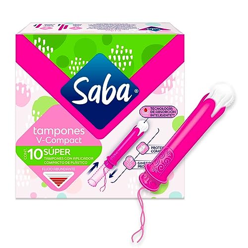 Cuidado Femenino, Drugstore Saba Tampones Super Con Aplicador Compacto, Flujo Abundante, 10 Piezas