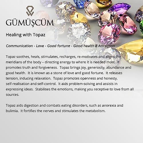 Miniatura 8 de Yellow Topaz Necklace, Yellow Topaz Woman Pendant. Pear Yellow Topaz Necklace. Silver Yellow Topaz Pendant. 925 Sterling Silver Yellow Topaz