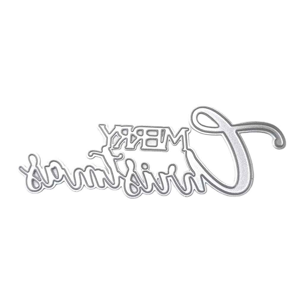 Bflky Merry Christmas Letter Metal Cutting Dies Scrapbooking Stencil