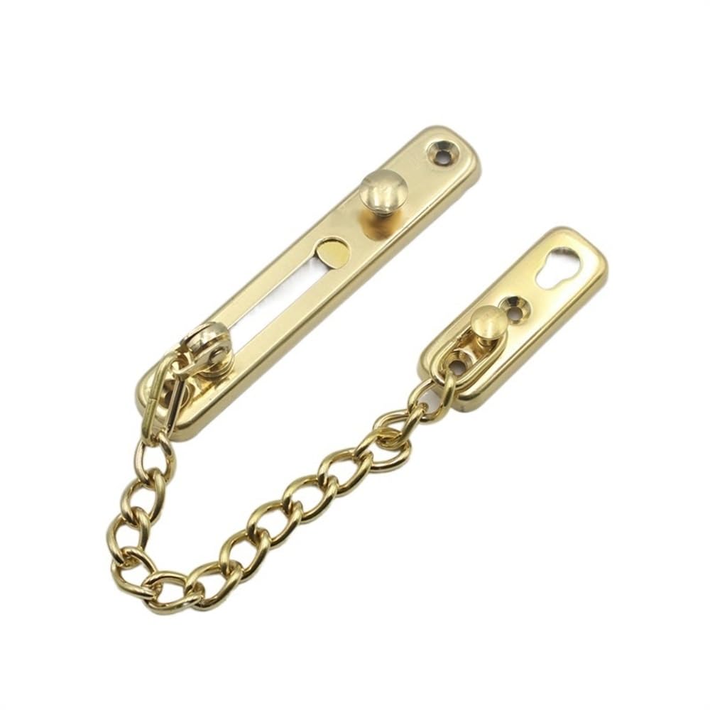 Lkfjnhepf Gold Door Chain Anti-Theft Stainless Steel Home Door Chain Latch Safety Guard Security Lock Limiter Tools Hardware For(Gold)