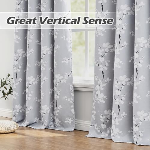FMFUNCTEX-Valance-Curtain-for-Kitchen-WindowsBathroomLiving-RoomBedroom-Blossom-Blackout-Window-Valance-Thermal-Insulated-Rod-Pocket-Floral-Valance-Curtains-50-W-x-18-L-Grey-and-White-1-Panel FMFUNCTEX Valance Curtain for Kitchen WindowsBathroomLiving RoomBedroom Blossom Blackout Window Valance Thermal Insulated Rod Pocket Floral Valance Curtains 50 W x 18 L Grey and White 1 Panel