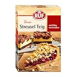 RUF Streusel Teig, Grundmischung für einen Streusel-Kuchen, abwandelbar mit Pudding oder Cremes als Obst-Kuchen oder Apple Crumble, vegan, 8 x 450g