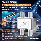 G-PLUG Rozdzielacz satelitarny 3-drożny - Premium rozdzielacz satelitarny do telewizji i radia, HDTV/UHD 4K, DVB-S/S2, DVB-T/T2, DVB-C/C2, wytrzymała obudowa, 3 wyjścia, łatwa instalacja