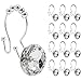 FINROS Decorative Shower Curtain Hooks, 12 Pcs Acrylic Double Glide Shower Curtain Hooks for Bathroom and Living Room (Clear)