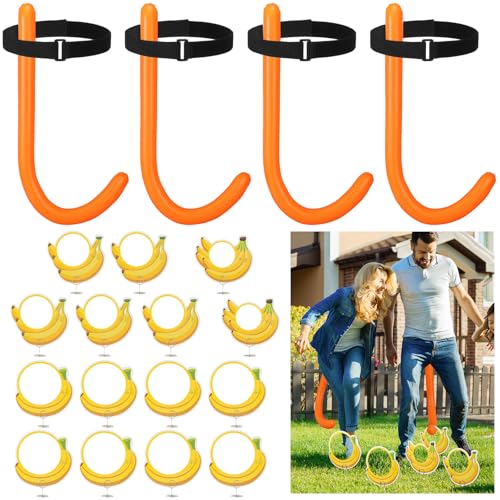 Hiboom Monkey Banana Tail Game, 4 Pack Inflatable Funny Tails