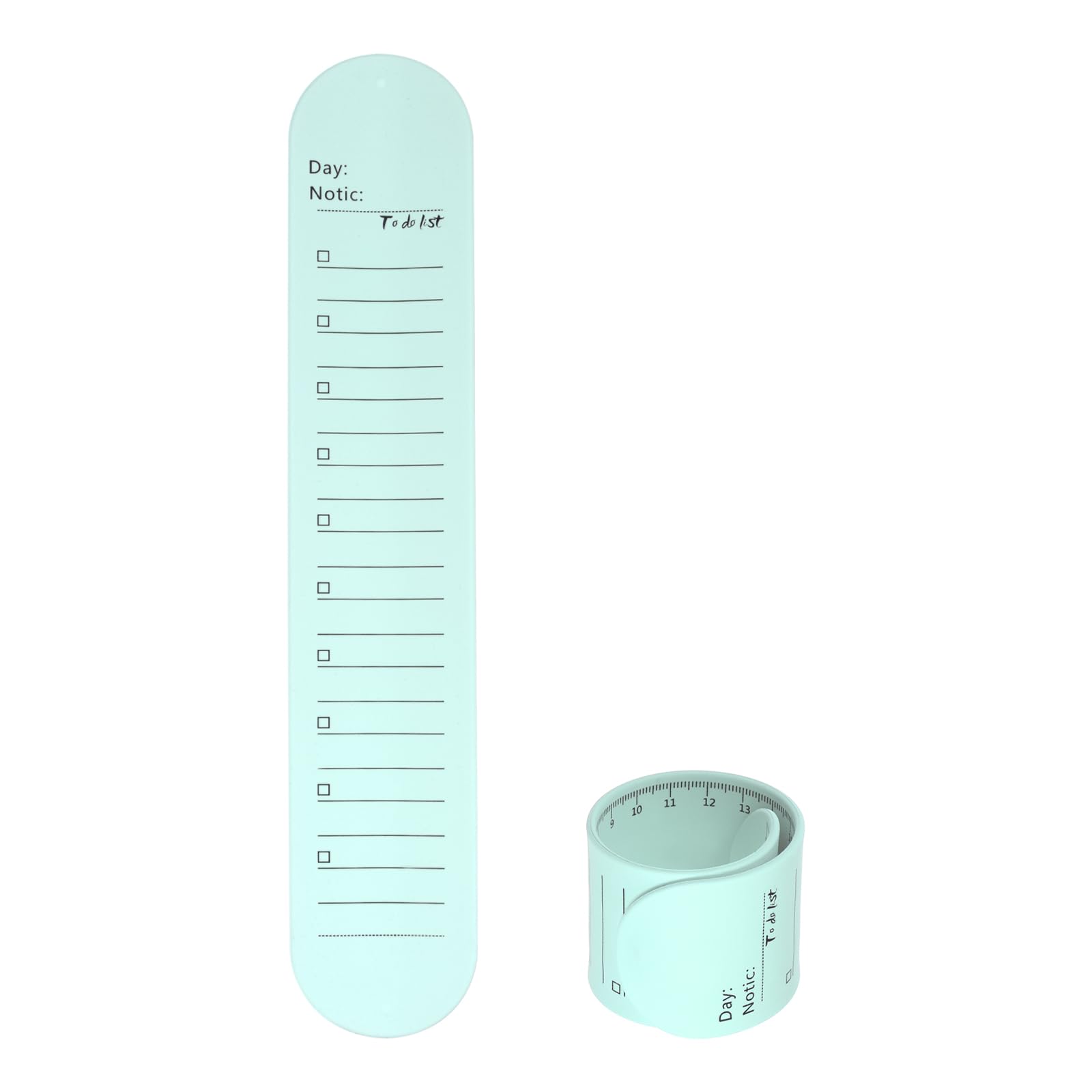 sourcing map 2pcs Silicone Memo Wrist Band 9.33" x 1.8" 20cm 8 Inch Measure Ruler Waterproof Reusable Slap Bracelets Writable Erasable Wearable Line Block Wristbands for Daily Life, Light Blue
