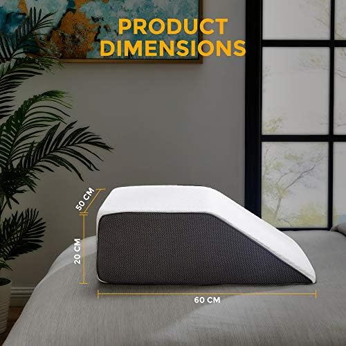LIVIVO Premium Memory Foam Leg Rest Wedge Pillow - Reduces Back Neck Hip Pain Snoring Heartburn Acid Reflux  Post Surgery Recovery Bed Improves Knee Circulation  Elevated Support With Cover