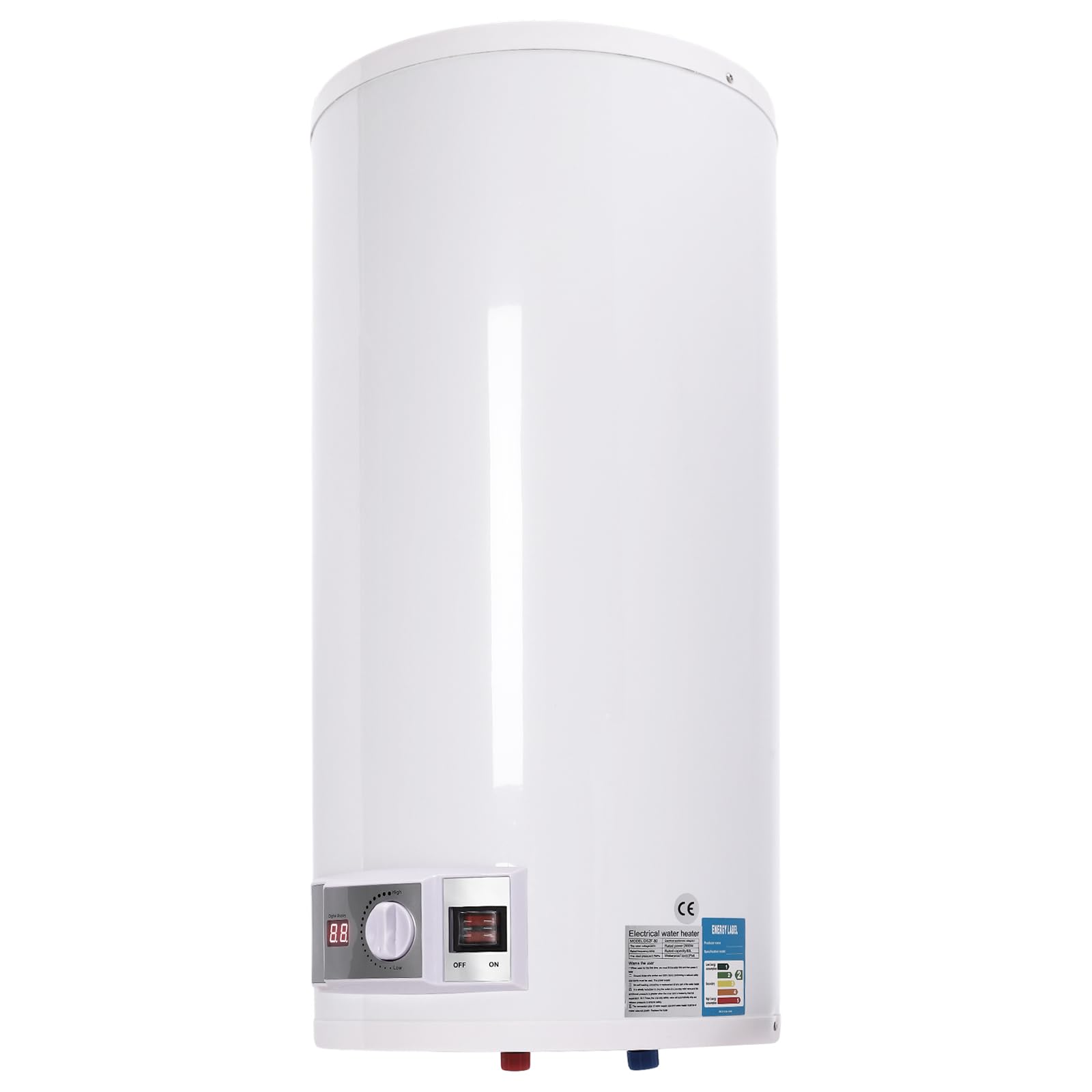 Scaldabagno Elettrico Verticale a Parete 50 litri Riscaldatore di Acqua di Accumulazione 25-75℃ Riscaldatore di Acqua Elettrico per Doccia