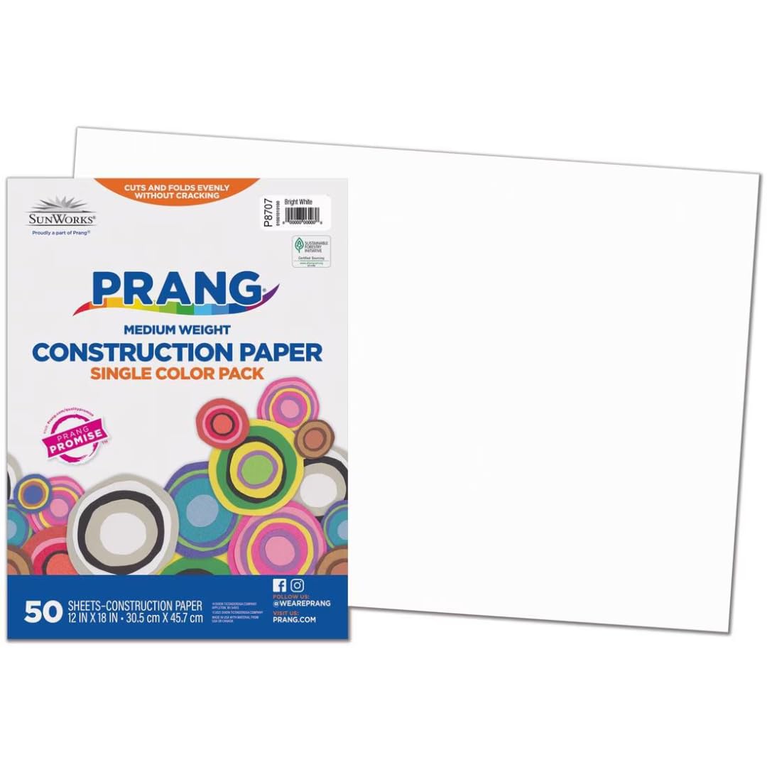 Prang SunWorks Bright White Construction Paper