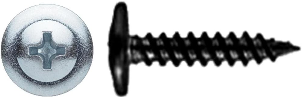 (6500) #8 X 1" Phillips Modified Truss Head (K-Lath) Sharp Point Screw Black Phosphate Bulk Box 33 Lbs.