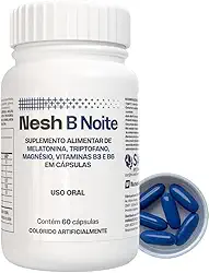 Nesh B Noite - Melatonina, Triptofano, Magnésio, Vitaminas B3 e B6 - Suplemento em Cápsulas - 60 Unidades