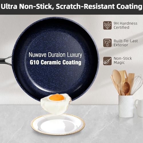 Image of Nuwave Lux 13pc Forged Lightweight Cookware Set PFAS Free, Healthy G10 Duralon Ceramic Coating, Ultra Non-Stick, Stay-Cool Handles, Works on All Cooktops & Induction Ready
