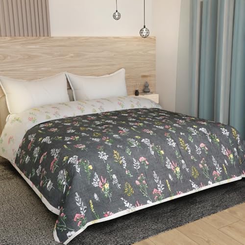 Image of Akshya 200 GSM Reversible Microfiber AC Comforter - All Season Quilted Blanket | Single Size | 3-Layered for Double Bed | Mild Winter