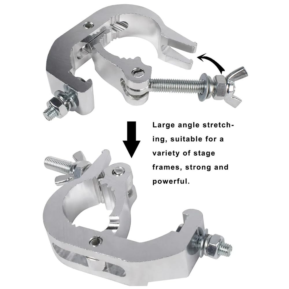 Dispositivo de Suspensión,Truss O Clamps Aluminio,Truss Clamp Abrazadera para Luces de Escenarios,6PCS Garra para Truss con Diámetro 40-52mm con una Carga Máxima de 150-200kg para Luz Par,Cabeza Móvil