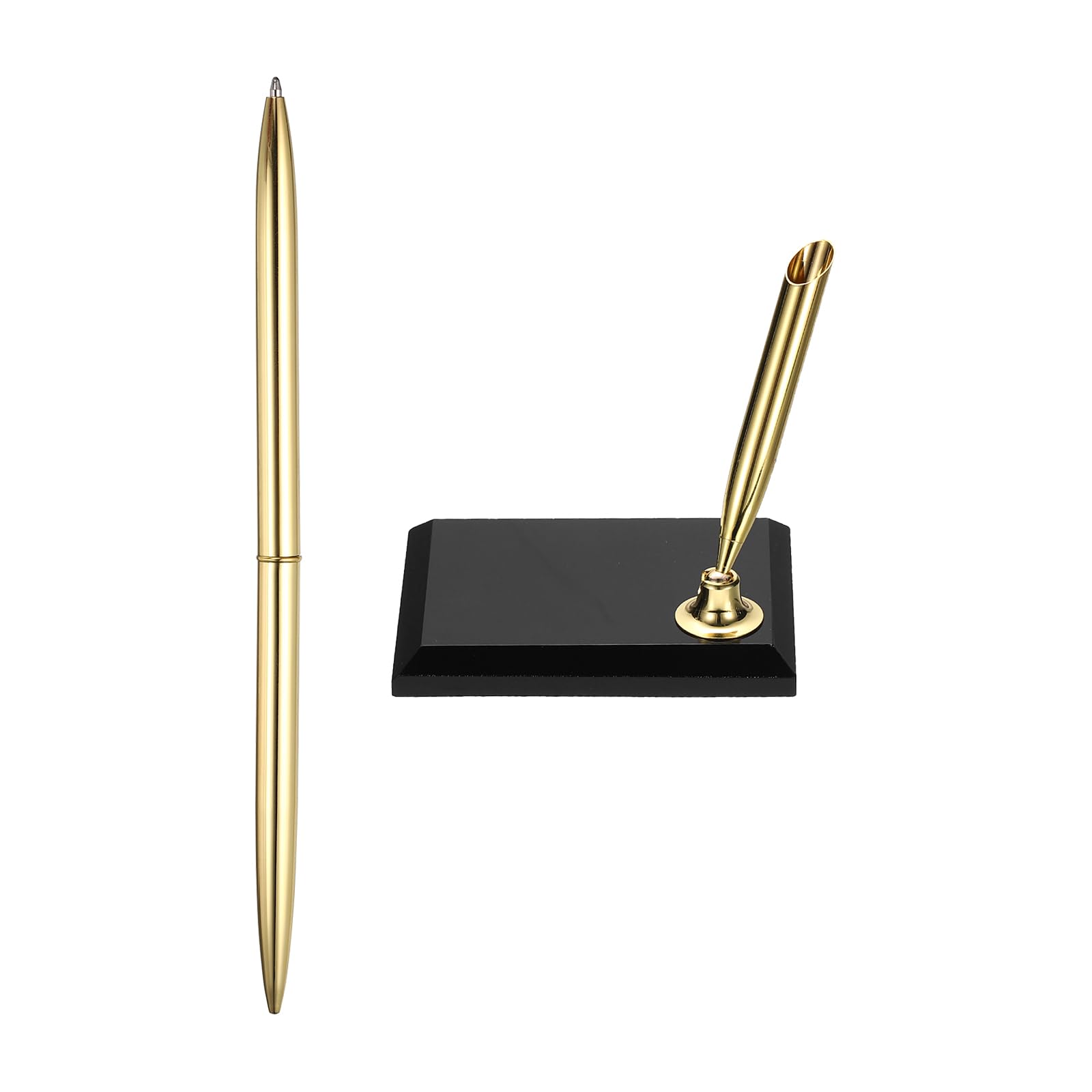 PATIKIL Wedding Pens, Guest Book Pen Set with Acrylic Square Base Stand for Wedding Reception Guest Sign in Ceremony Engagement, Gold