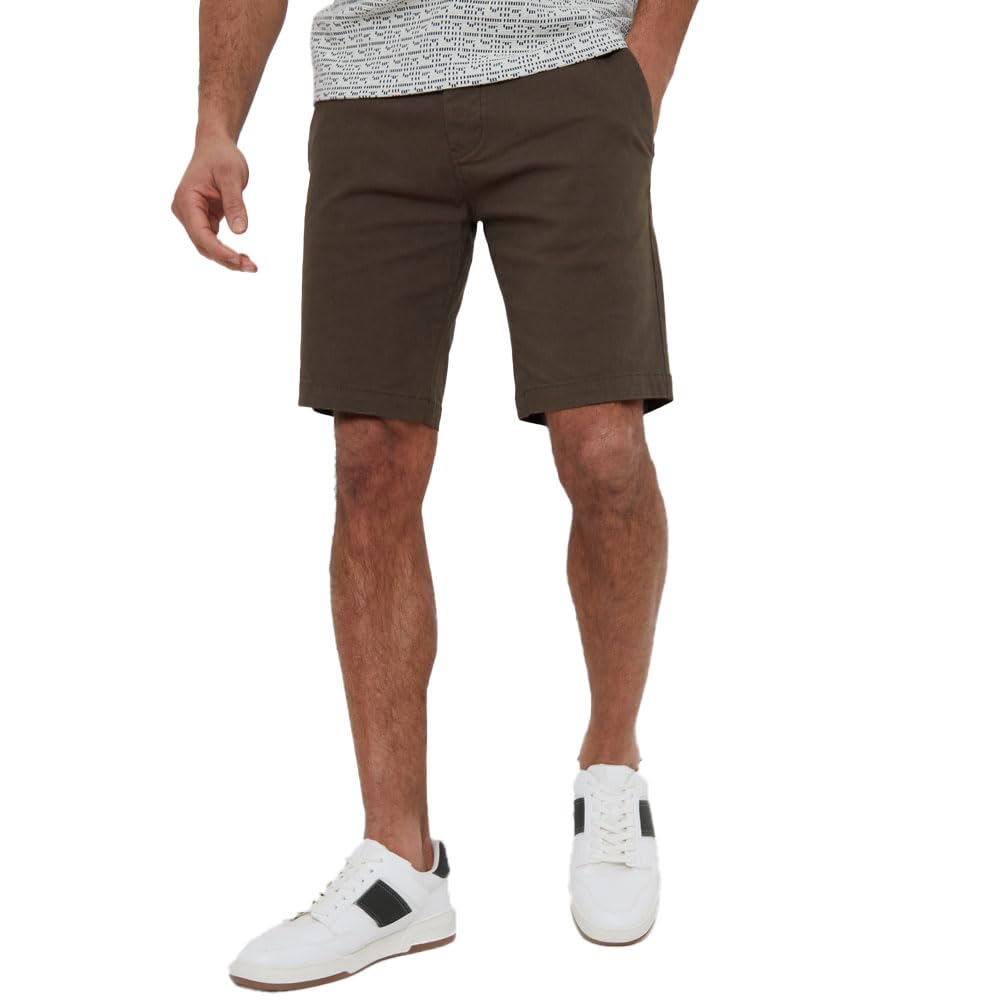 Threadbare Northsea Men's Cotton Casual Sweat Shorts, Northsea - Chocolate Brown, 36W