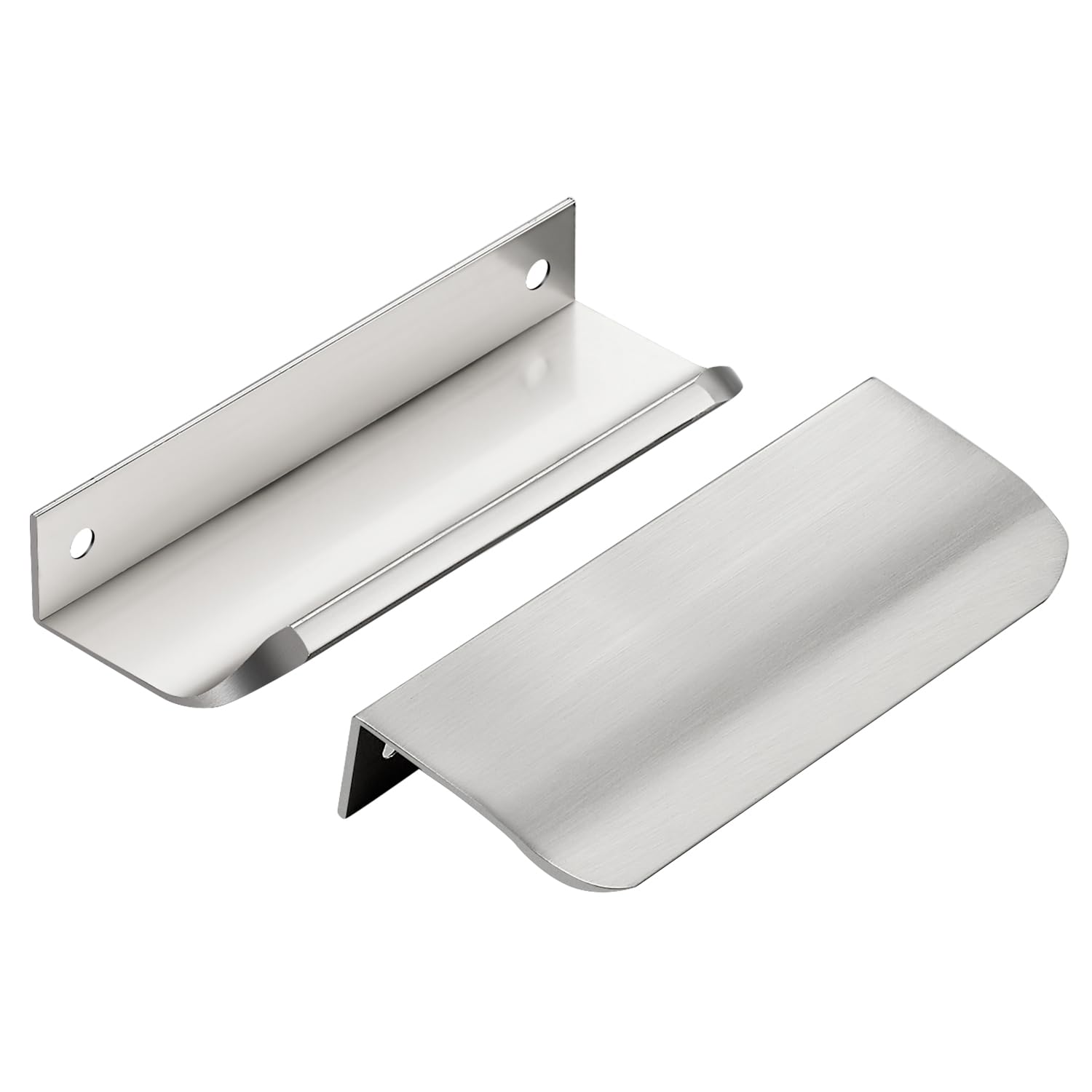 Brushed Nickel Cabinet Handles Finger Edge Pulls 4 Inch CC 30 Pack