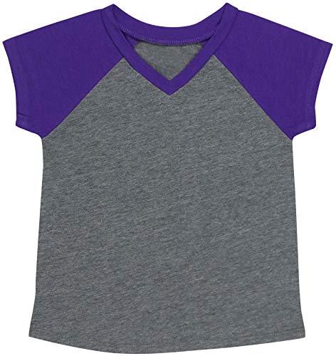 Image of ToBeInStyle Kids Boys Girls Cotton Jersey Contrast Raglan V-Neck Tee T-Shirts
